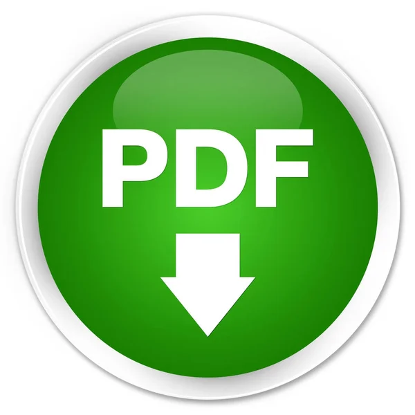 PDF descărcare pictogramă premium verde rotund buton — Fotografie, imagine de stoc