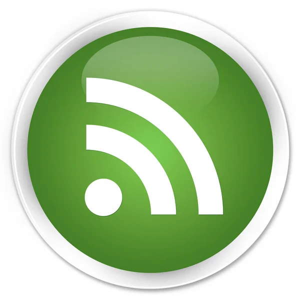 Rss icon premium weicher grüner runder Knopf — Stockfoto