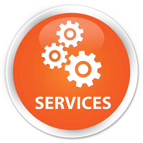Dienstleistungen (Schaltgetriebe Symbol) Premium orange runde Taste — Stockfoto