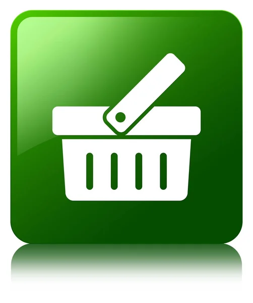 Shopping cart icon green square button — Stock Photo, Image