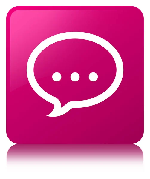 Talk icon pink square button — Stock Photo, Image