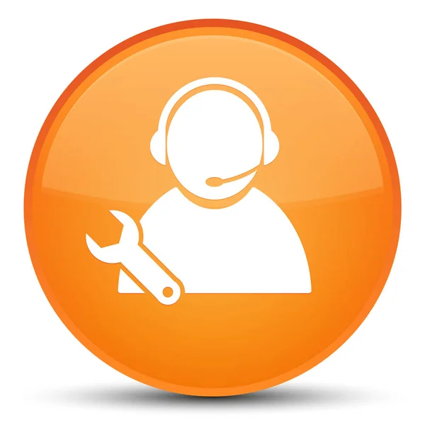 Tech support icon special orange round button — Stock Photo, Image