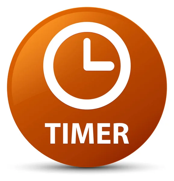 Timer bruin ronde knop — Stockfoto