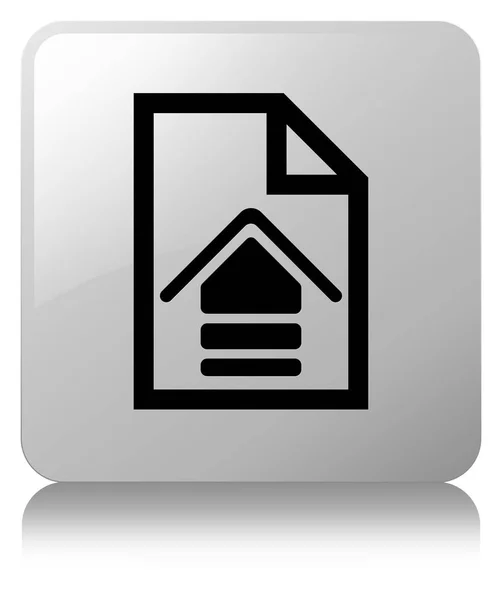 Subir documento icono blanco botón cuadrado — Foto de Stock