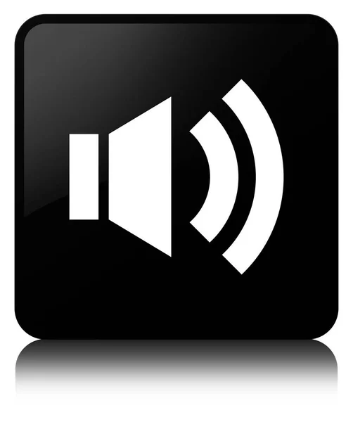 Ícone de volume botão quadrado preto — Fotografia de Stock