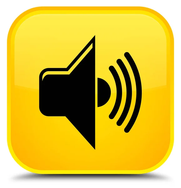 音量图标特殊黄色方形按钮 — 图库照片