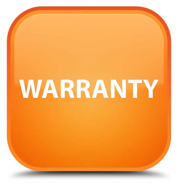 Warranty special orange square button — Stock Photo, Image
