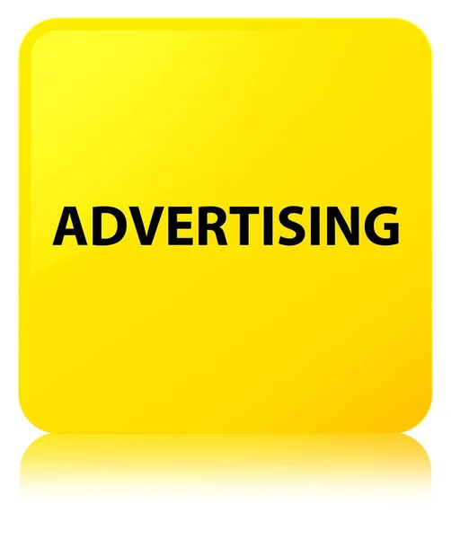 Reklamní žluté tlačítko čtvereček — Stock fotografie