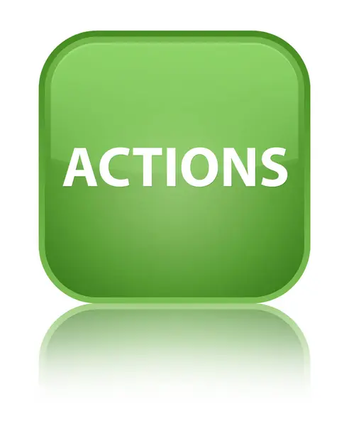 Ações botão quadrado verde macio especial — Fotografia de Stock