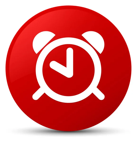 Alarm clock icon red round button — Stock Photo, Image