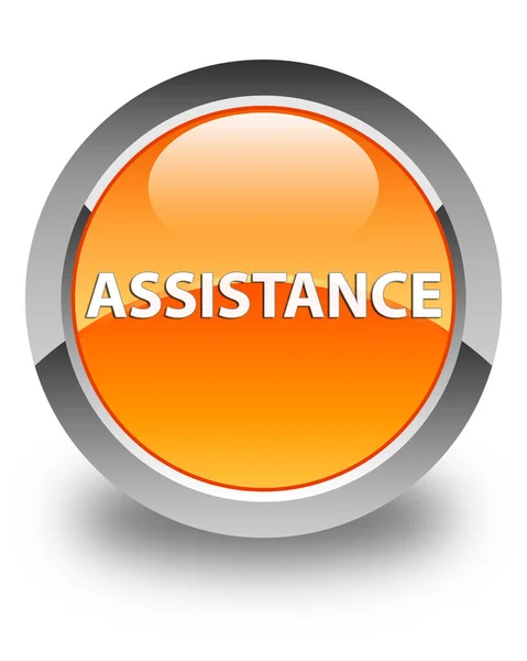 Assistance glossy orange round button — Stock Photo, Image