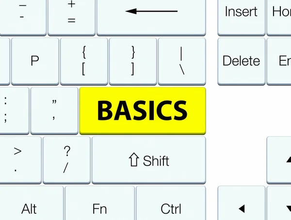 Notions de base touche clavier jaune — Photo