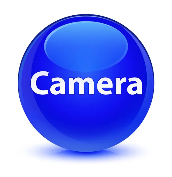 Camera glassy blue round button — Stock Photo, Image