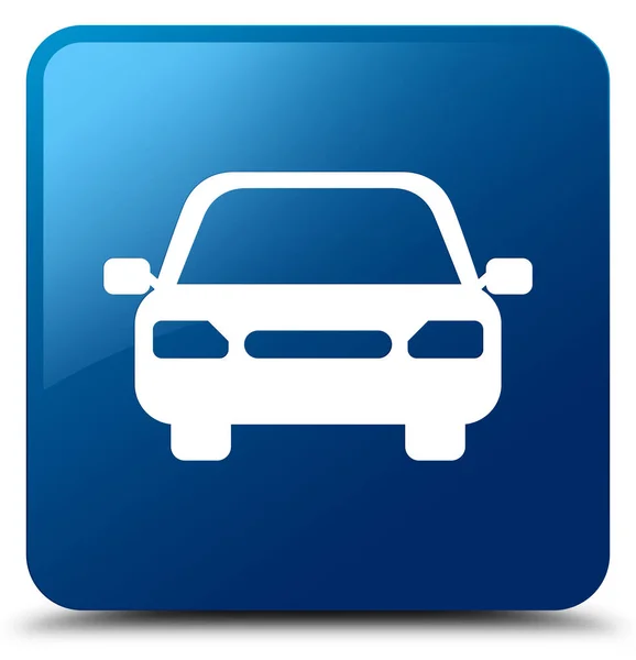 車アイコンの青い正方形ボタン — ストック写真