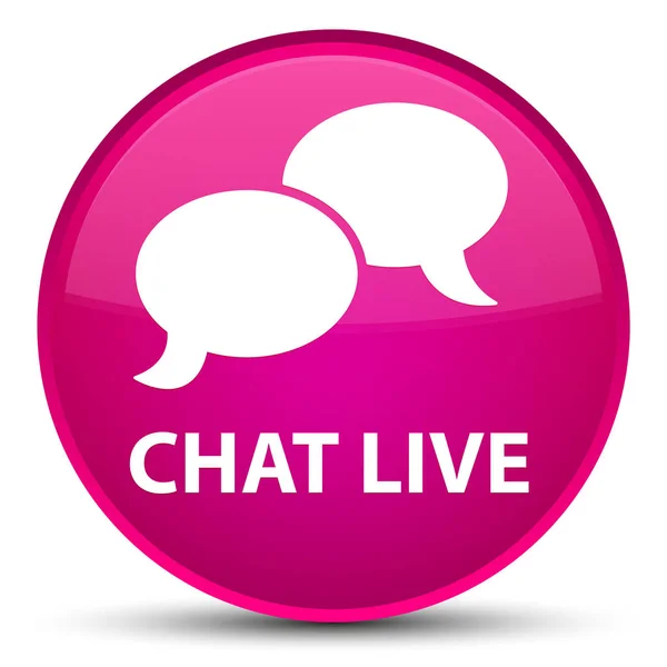 Chat en vivo botón redondo especial rosa —  Fotos de Stock