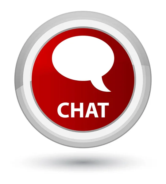 Chat prime red round button — Stock Photo, Image