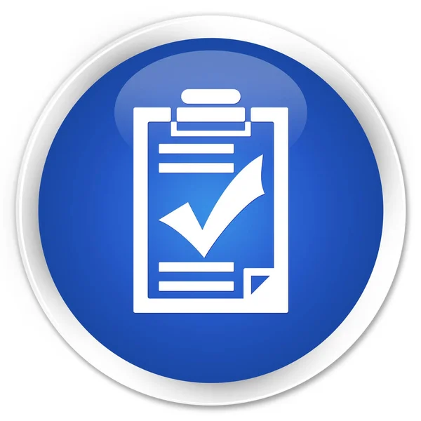 Checklist icon premium blue round button