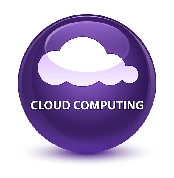 Cloud computing vetro viola pulsante rotondo — Foto Stock