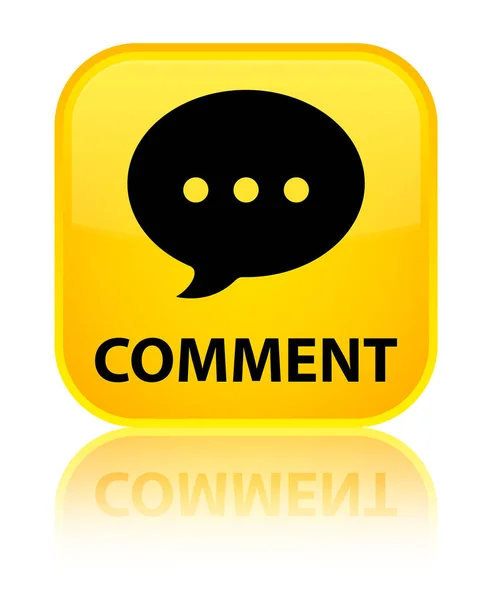 Comment (conversation icon) special yellow square button — Stock Photo, Image