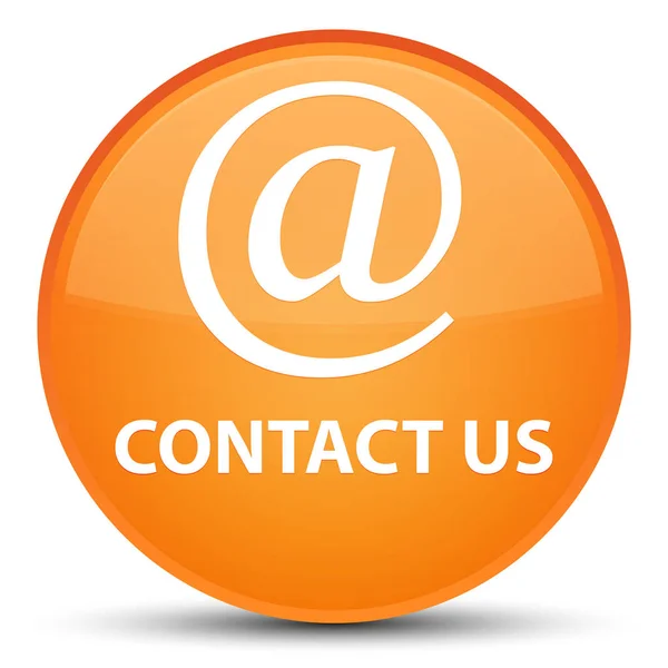 Contáctenos (icono de dirección de correo electrónico) botón redondo naranja especial — Foto de Stock