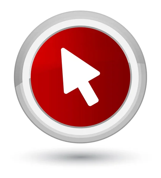 Icono del cursor botón redondo rojo primo —  Fotos de Stock