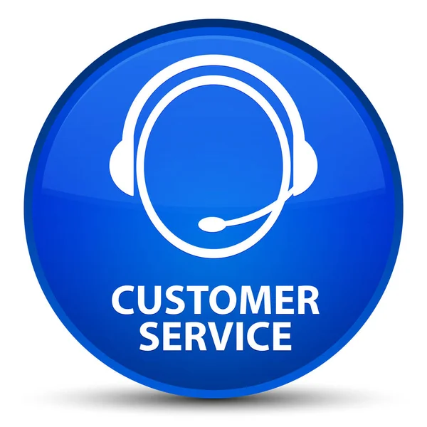 Customer service (customer care icon) special blue round button — Stock Photo, Image