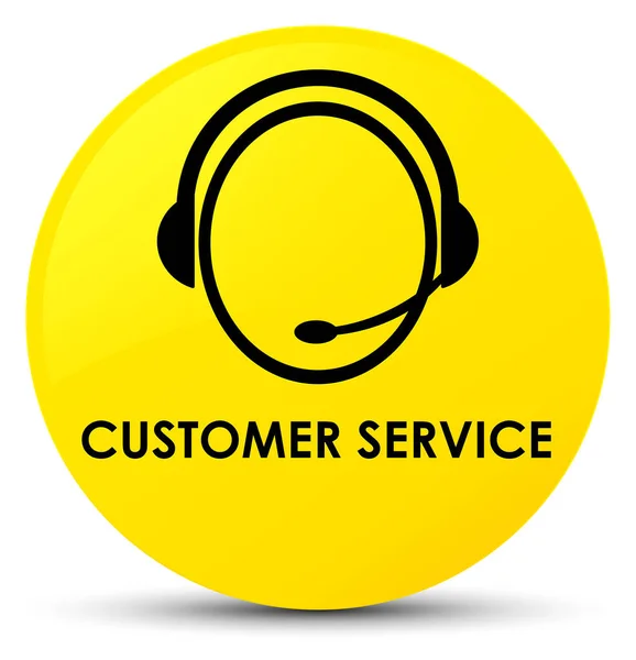 Customer service (customer care icon) yellow round button — Stock Photo, Image