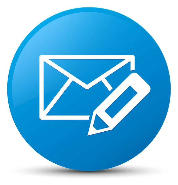 Editar icono de correo electrónico cyan azul botón redondo — Foto de Stock