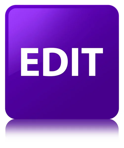 Editar botón cuadrado púrpura — Foto de Stock