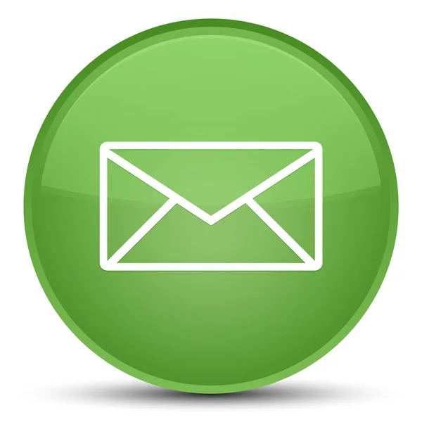 Ícone de e-mail botão redondo verde suave especial — Fotografia de Stock