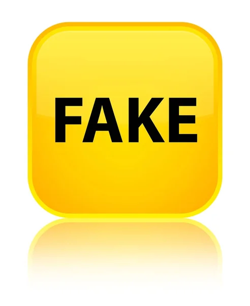 Botón cuadrado amarillo especial falso — Foto de Stock