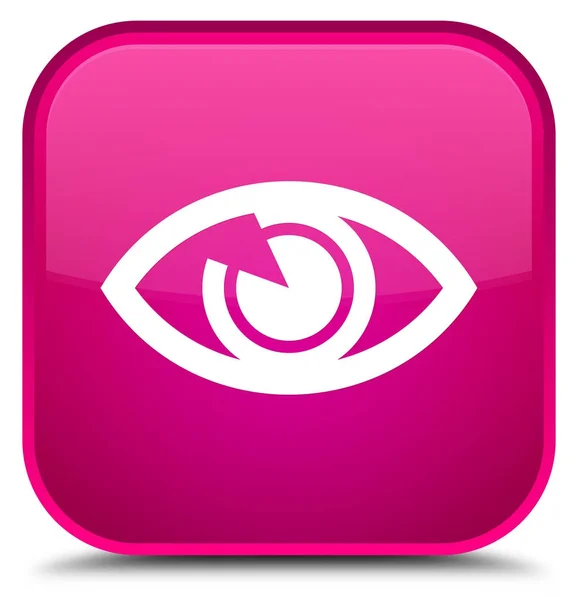 Szem ikon különleges rózsaszín négyzet gomb — Stock Fotó