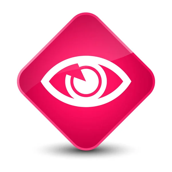 Augensymbol eleganter rosa Diamant-Knopf — Stockfoto