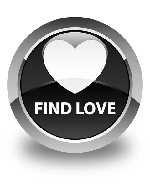 Encontrar o amor brilhante botão redondo preto — Fotografia de Stock