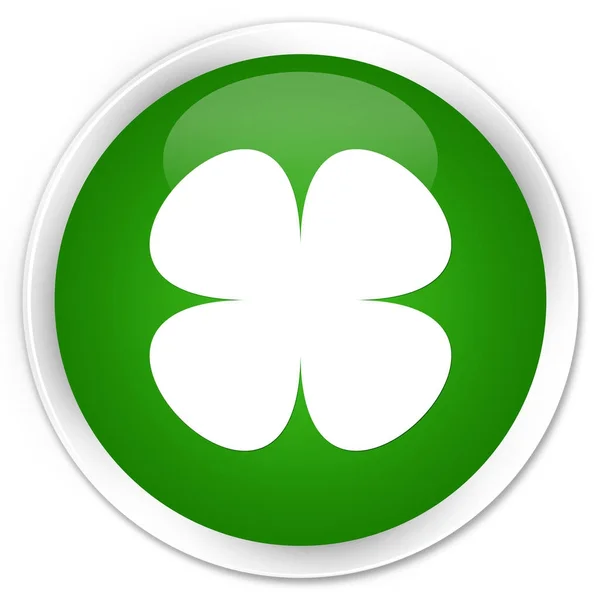 Flower leaf icon premium green round button — Stock Photo, Image
