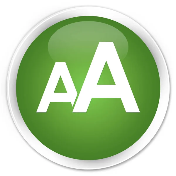 Font size icon premium soft green round button