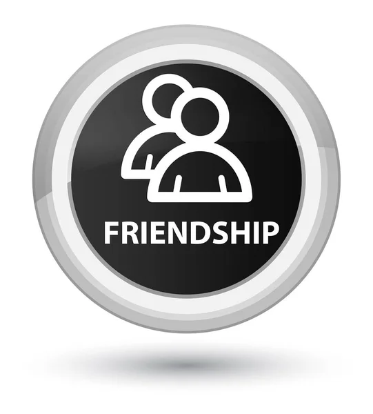 Vriendschap (groepspictogram) eerste zwarte ronde knop — Stockfoto