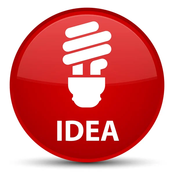 Idea (icona della lampadina) speciale pulsante rotondo rosso — Foto Stock