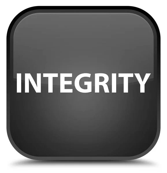 Integrity special black square button — Stock Photo, Image