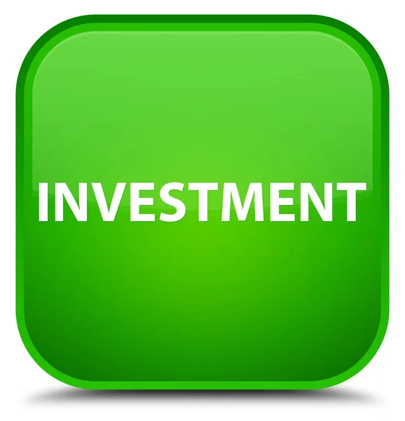 Inwestycji specjalne zielony przycisk kwadratowy — Zdjęcie stockowe