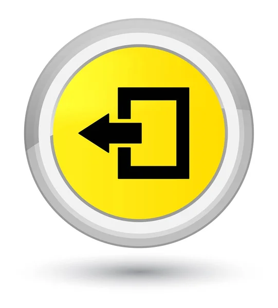 Oturum kapatma simgesi baş sarı yuvarlak düğmesi — Stok fotoğraf