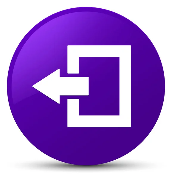 Logout ikon lila kerek gomb — Stock Fotó