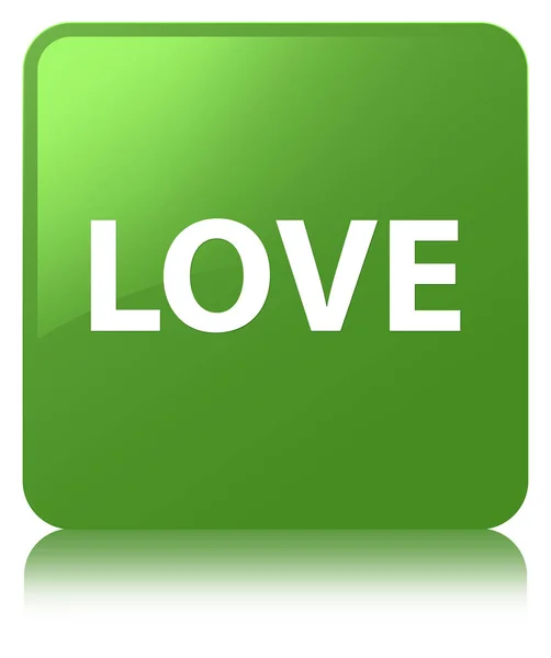 Amor suave botón cuadrado verde — Foto de Stock