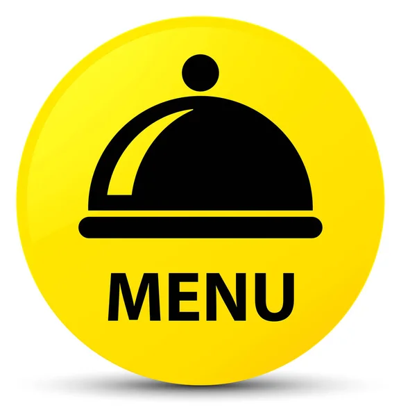 Menu (icona piatto cibo) giallo pulsante rotondo — Foto Stock
