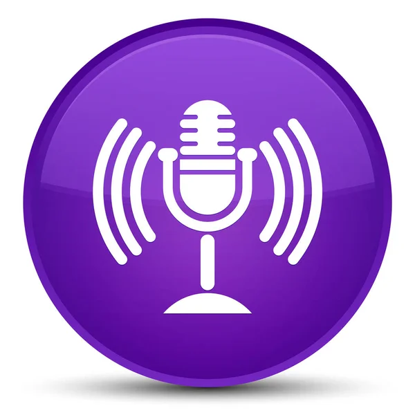 Icono de micrófono botón redondo púrpura especial — Foto de Stock