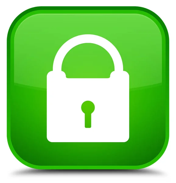 Padlock icon special green square button — Stock Photo, Image