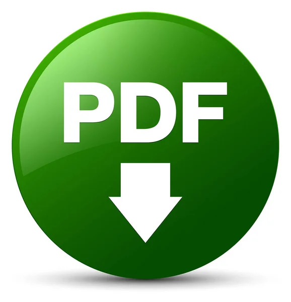 PDF scaricare icona verde pulsante rotondo — Foto Stock