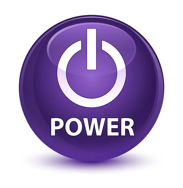 Bouton rond violet vitreux Power — Photo