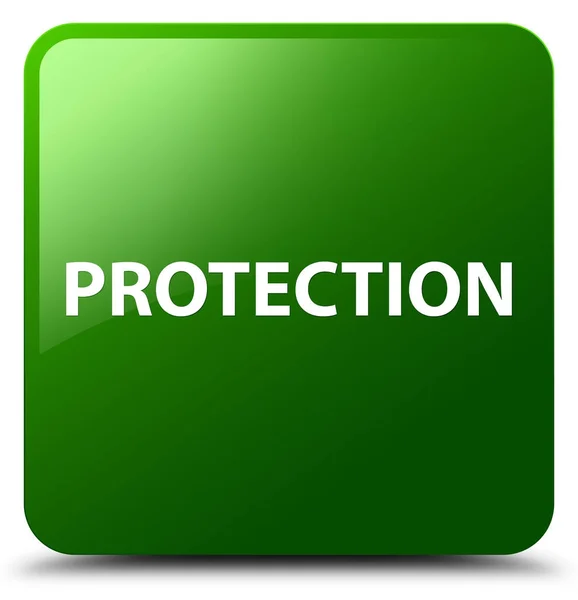 Protection green square button — Stock Photo, Image