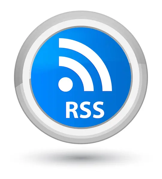 RSS prime cyan blue round button — Stock Photo, Image